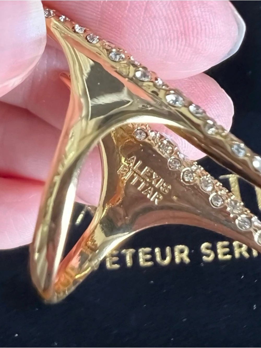 NEW Alexis Bittar Archive Modernist Spear Ring - Gold C Z AU28
